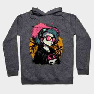 Anime Emo Nu Goth Girl Color Splash Hoodie